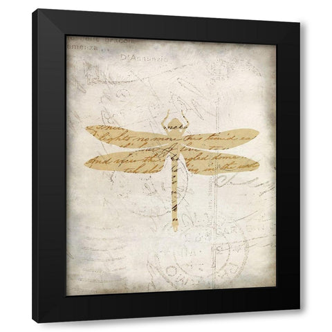 Dragonfly Letters 3 Black Modern Wood Framed Art Print with Double Matting by Kimberly, Allen