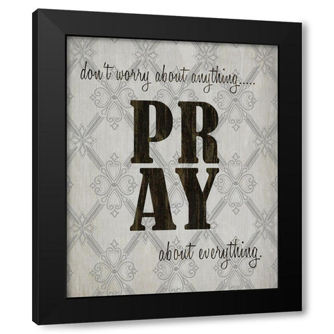 PRAY Black Modern Wood Framed Art Print with Double Matting by Kimberly, Allen
