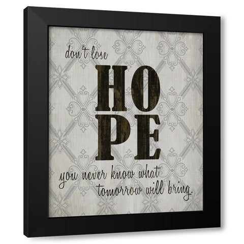 HOPE Black Modern Wood Framed Art Print by Kimberly, Allen