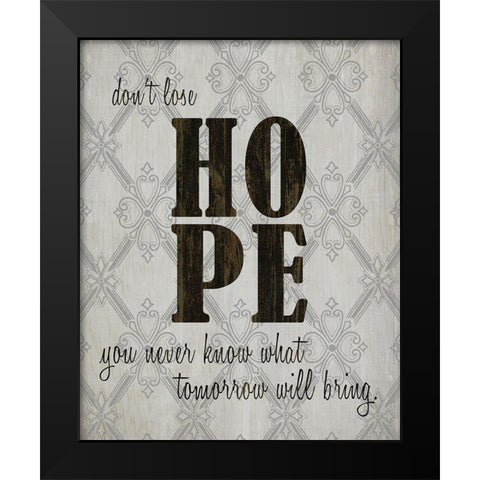 HOPE Black Modern Wood Framed Art Print by Kimberly, Allen