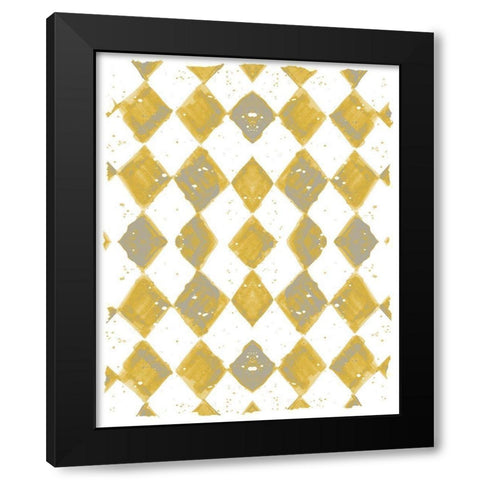 Painted Pattern Mustard 1 Black Modern Wood Framed Art Print with Double Matting by Kimberly, Allen