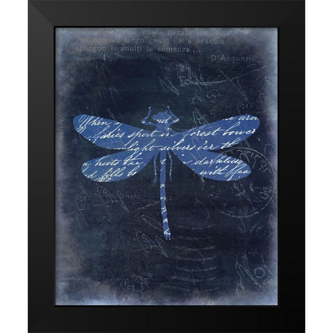Dragonfly Blue 2 Black Modern Wood Framed Art Print by Allen, Kimberly