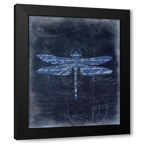 Dragonfly Blue 3 Black Modern Wood Framed Art Print by Allen, Kimberly