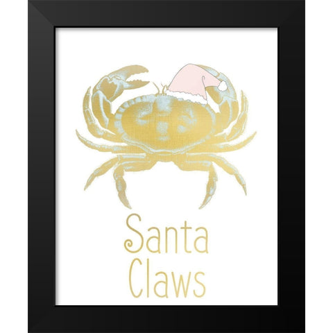 Santa Claws Black Modern Wood Framed Art Print by Kimberly, Allen