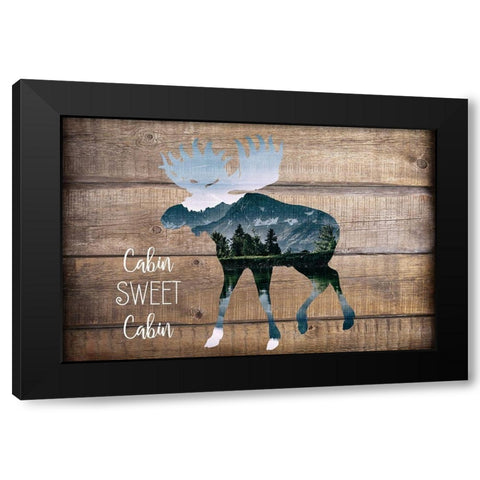 Cabin Sweet Cabin Black Modern Wood Framed Art Print with Double Matting by Kimberly, Allen