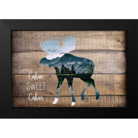 Cabin Sweet Cabin Black Modern Wood Framed Art Print by Kimberly, Allen