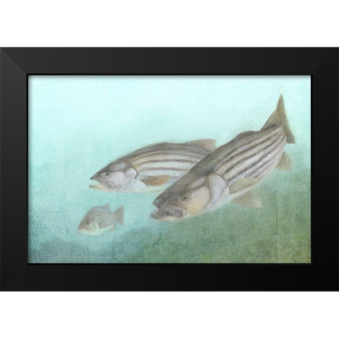 Fish Family Black Modern Wood Framed Art Print by Kimberly, Allen