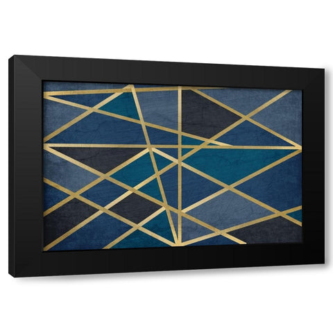 Gold and Blue Maze Black Modern Wood Framed Art Print by Allen, Kimberly