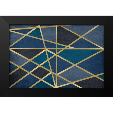 Gold and Blue Maze Black Modern Wood Framed Art Print by Allen, Kimberly
