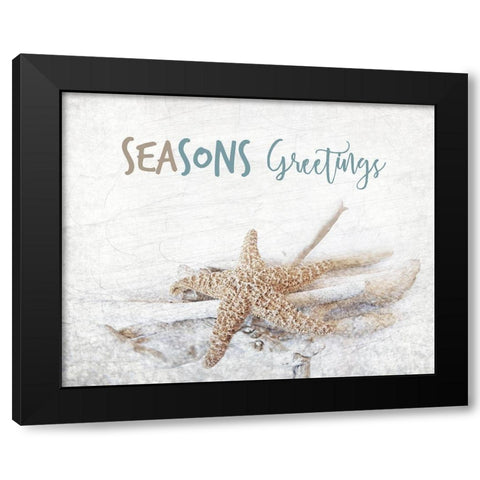 Seasons Greetings Black Modern Wood Framed Art Print with Double Matting by Kimberly, Allen