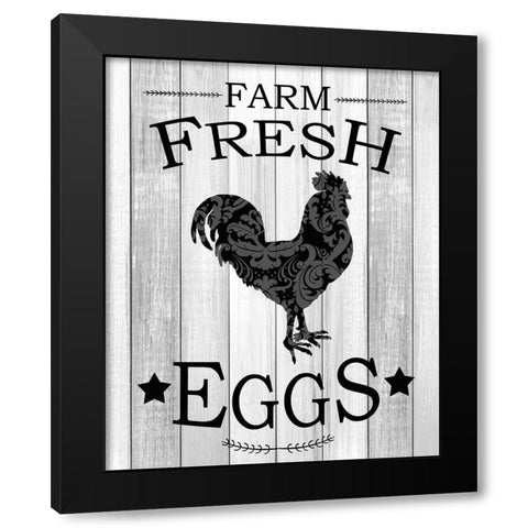 Farm Fresh Eggs Black Modern Wood Framed Art Print by Kimberly, Allen