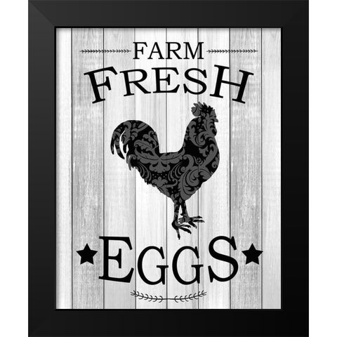 Farm Fresh Eggs Black Modern Wood Framed Art Print by Kimberly, Allen
