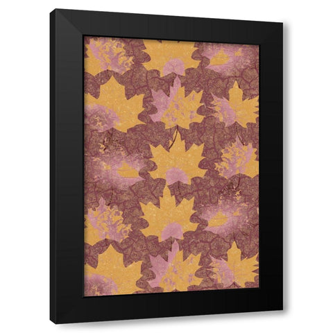 Pattern of Leaves Black Modern Wood Framed Art Print by Kimberly, Allen