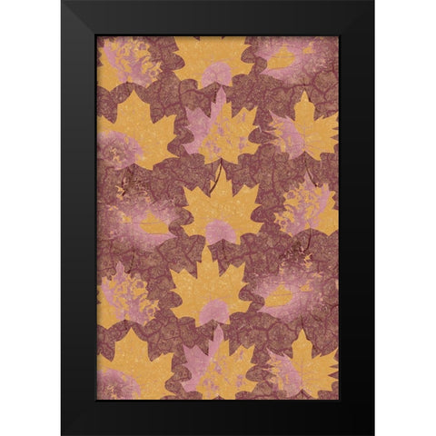 Pattern of Leaves Black Modern Wood Framed Art Print by Kimberly, Allen