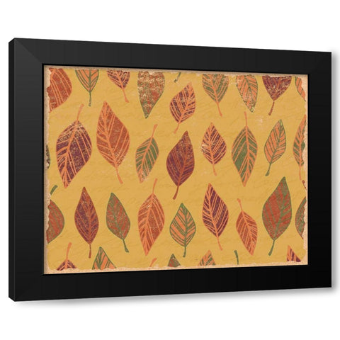 Falling Leaves Black Modern Wood Framed Art Print by Kimberly, Allen