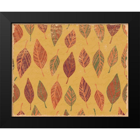Falling Leaves Black Modern Wood Framed Art Print by Kimberly, Allen