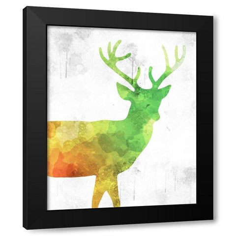 Watercolor Silhouette 3 Black Modern Wood Framed Art Print by Kimberly, Allen