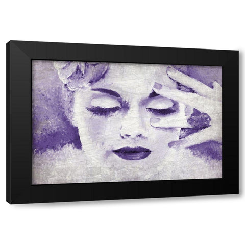 Violet Serenity Black Modern Wood Framed Art Print with Double Matting by Kimberly, Allen