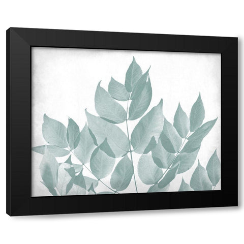 Antiqued Leaves 1 Black Modern Wood Framed Art Print with Double Matting by Kimberly, Allen