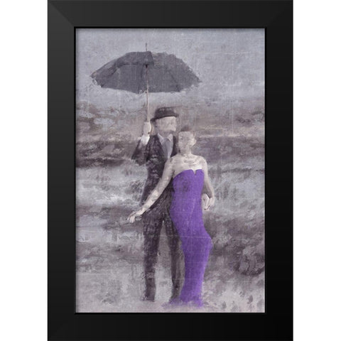 A Dance on the Beach Black Modern Wood Framed Art Print by Kimberly, Allen