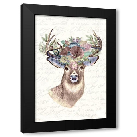 Floral Headband Black Modern Wood Framed Art Print with Double Matting by Kimberly, Allen