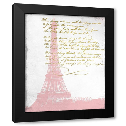 Paris in Pink 1 Black Modern Wood Framed Art Print by Kimberly, Allen