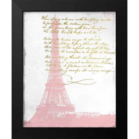Paris in Pink 1 Black Modern Wood Framed Art Print by Kimberly, Allen