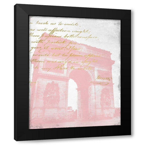 Paris in Pink 2 Black Modern Wood Framed Art Print by Kimberly, Allen