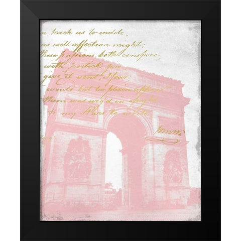 Paris in Pink 2 Black Modern Wood Framed Art Print by Kimberly, Allen