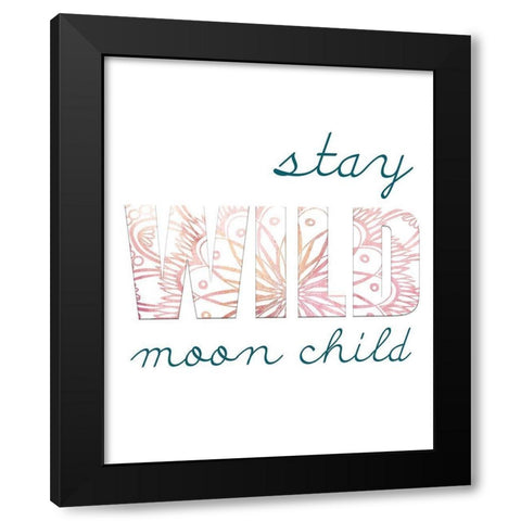 Moon Child Black Modern Wood Framed Art Print by Kimberly, Allen