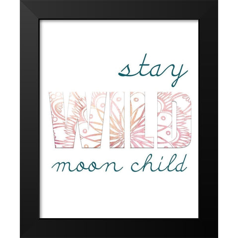 Moon Child Black Modern Wood Framed Art Print by Kimberly, Allen