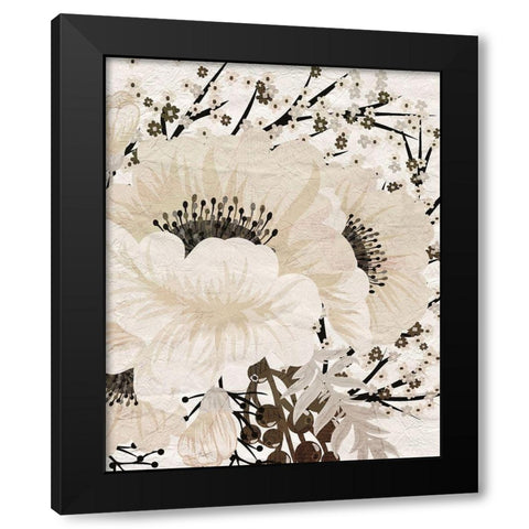 Cream Bloom 1 Black Modern Wood Framed Art Print by Kimberly, Allen