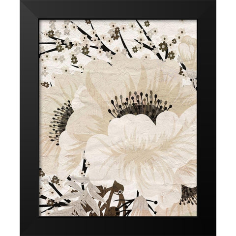 Cream Bloom 2 Black Modern Wood Framed Art Print by Kimberly, Allen