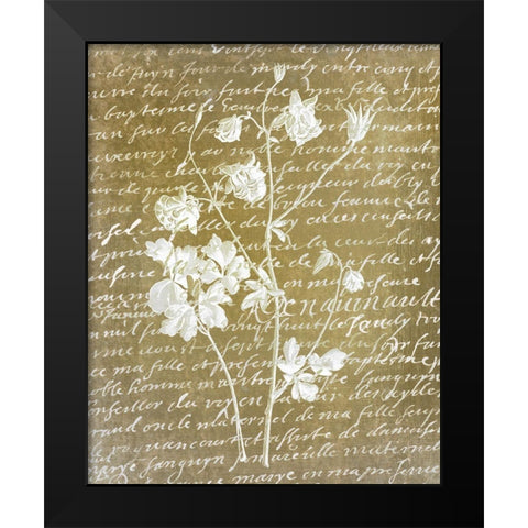 Notes on Floral 2  Black Modern Wood Framed Art Print by Kimberly, Allen
