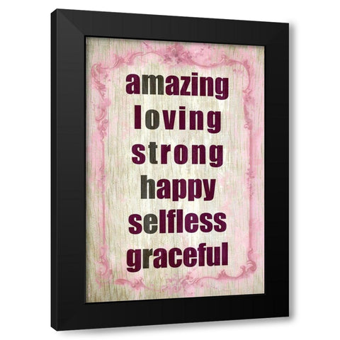 MOTHER Black Modern Wood Framed Art Print with Double Matting by Kimberly, Allen