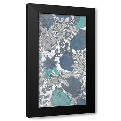 Carte Postale Blooms Mineral 1 Black Modern Wood Framed Art Print by Allen, Kimberly