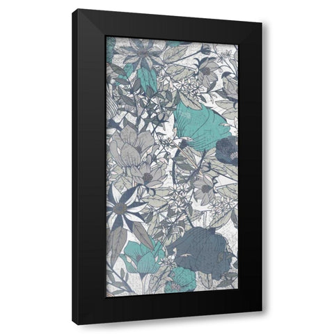 Carte Postale Blooms Mineral 2 Black Modern Wood Framed Art Print with Double Matting by Allen, Kimberly