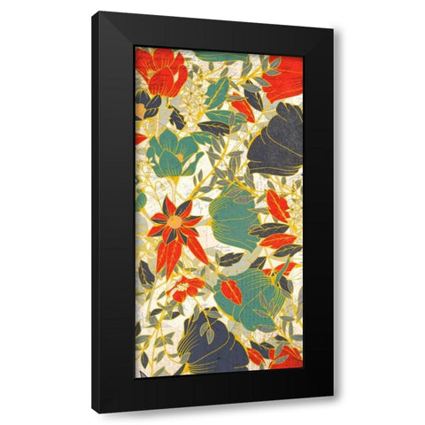Carte Postale Blooms Henna 1 Black Modern Wood Framed Art Print with Double Matting by Allen, Kimberly