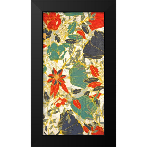 Carte Postale Blooms Henna 1 Black Modern Wood Framed Art Print by Allen, Kimberly