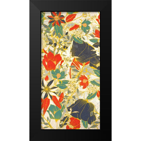 Carte Postale Blooms Henna 2 Black Modern Wood Framed Art Print by Allen, Kimberly