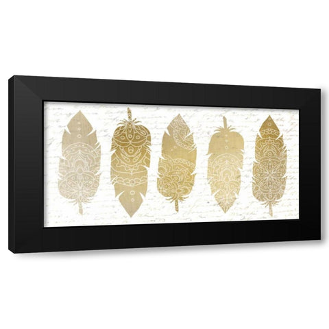Feathered Panel A Black Modern Wood Framed Art Print with Double Matting by Allen, Kimberly