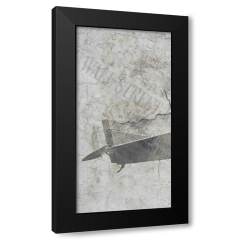 Newspaper Air Travel A Black Modern Wood Framed Art Print with Double Matting by Allen, Kimberly