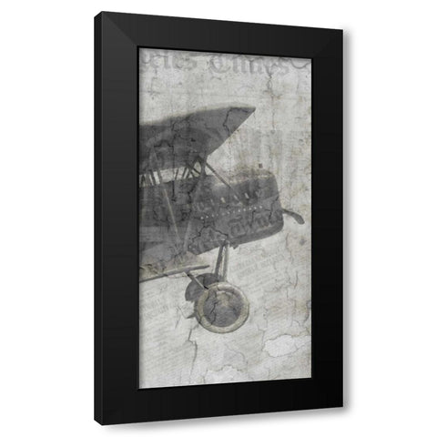 Newspaper Air Travel C Black Modern Wood Framed Art Print with Double Matting by Allen, Kimberly
