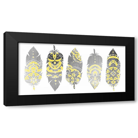 Feathered Tribal Black Modern Wood Framed Art Print by Allen, Kimberly