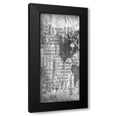 World Tryptich 1 Black Modern Wood Framed Art Print with Double Matting by Kimberly, Allen