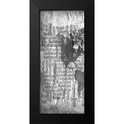 World Tryptich 1 Black Modern Wood Framed Art Print by Kimberly, Allen