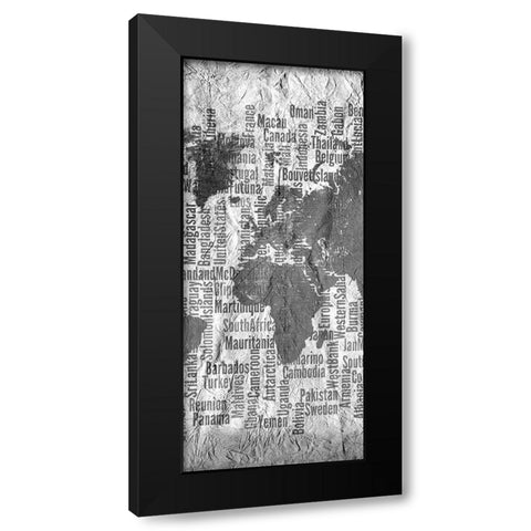 World Tryptich 2 Black Modern Wood Framed Art Print with Double Matting by Kimberly, Allen