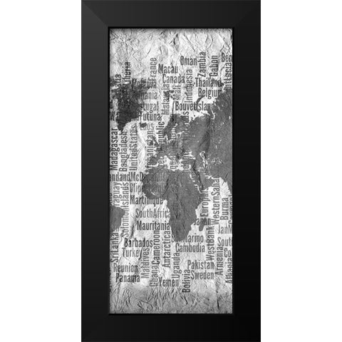 World Tryptich 2 Black Modern Wood Framed Art Print by Kimberly, Allen