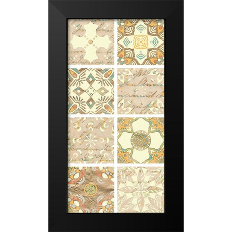 Panel of Tiles 1 Black Modern Wood Framed Art Print by Kimberly, Allen
