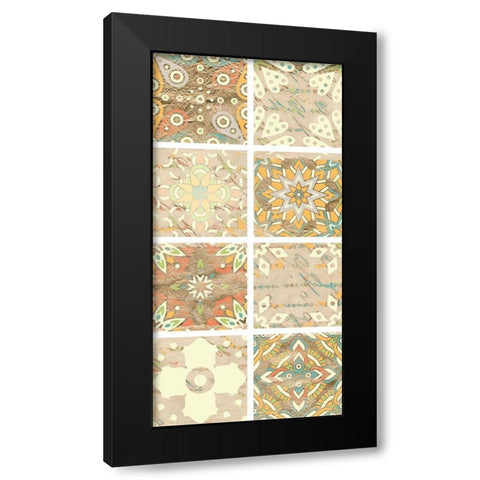 Panel of Tiles 2 Black Modern Wood Framed Art Print with Double Matting by Kimberly, Allen